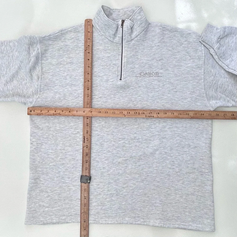 Vintage 90’s Canon Information Systems Quarter Zip Sweatshirt Made In USA XL - Picture 4 of 6